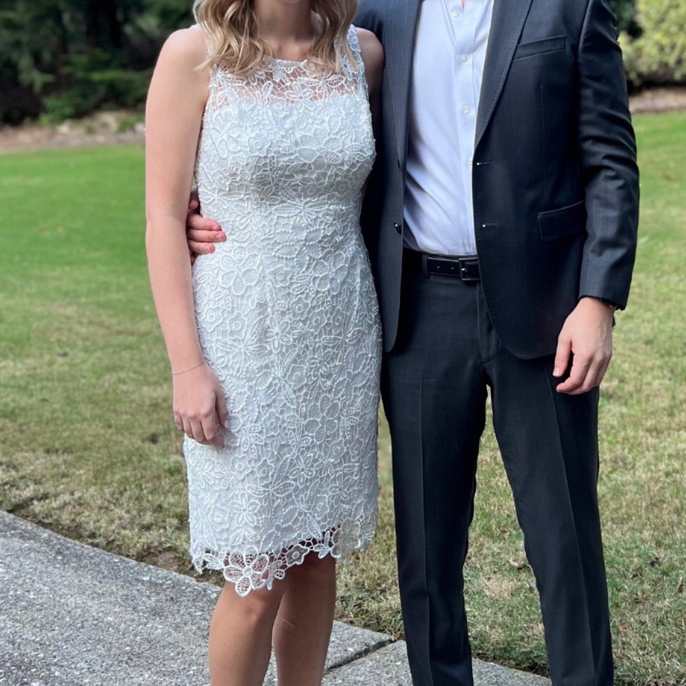 White Lace Adrianna Papell Dress